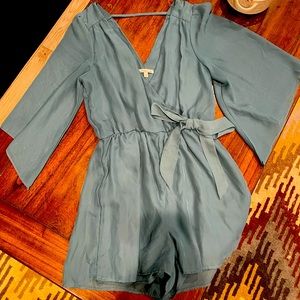 Blue Peasant Romper